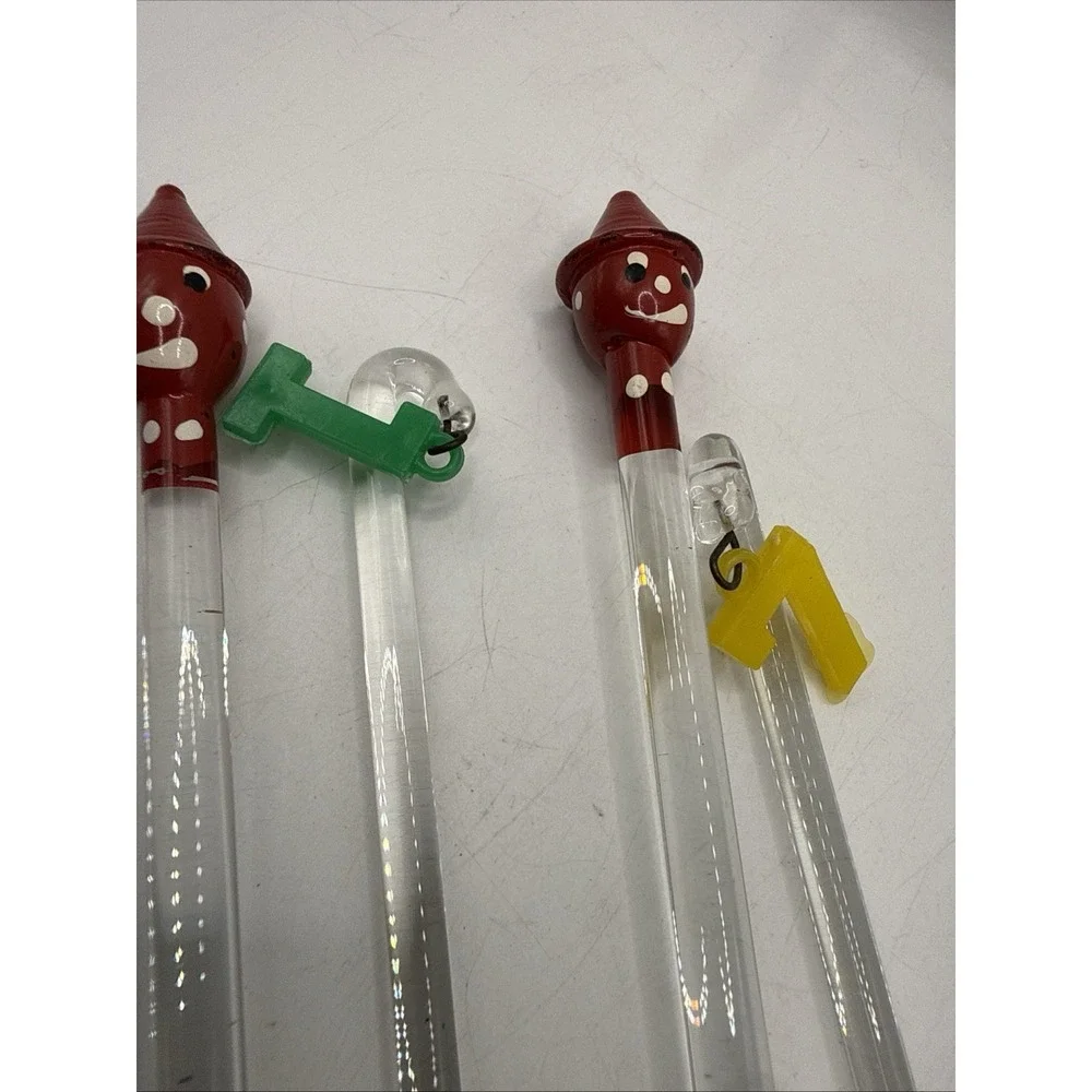 Vintage Hand Blown Glass Swizzle Sticks Cocktail Stirrers Set of 5